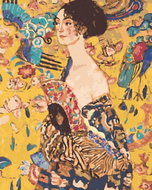 Zuty - Painting by Numbers - Lady With Fan (G. Klimt), 40X50 Cm, Canvas+Frame - Painting by Numbers