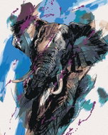 Zuty - Painting by Numbers - Elephant With Colours, 40X50 Cm, Canvas+Frame - Painting by Numbers