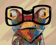 Zuty - Painting by Numbers - Frog With Black Glasses, 40X50 Cm, Canvas - Painting by Numbers