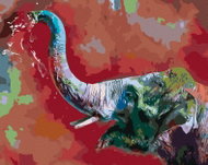 Zuty - Painting by Numbers - Happy Colored Elephant, 80X100 Cm, Canvas - Painting by Numbers