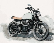 Zuty - Painting by Numbers - Motorbike On Grey Background, 40X50 Cm, Canvas - Painting by Numbers