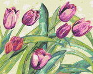 Zuty - Painting by Numbers - Purple Tulips, 80X100 Cm, Canvas - Painting by Numbers
