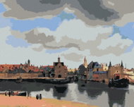 Zuty - Painting by Numbers - View of Delft (J. Vermeer), 80X100 Cm, Canvas+Frame - Painting by Numbers