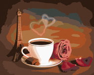 Zuty - Painting by Numbers - Coffee, Chocolate and Eiffel Tower, 80X100 Cm, Canvas - Painting by Numbers