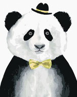 Zuty - Painting by Numbers - Panda With Hat, 80X100 Cm, Canvas - Painting by Numbers