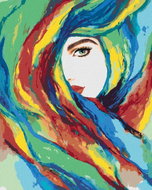 Zuty - Painting by Numbers - Woman and Colourful Abstraction, 40X50 Cm, Canvas - Painting by Numbers