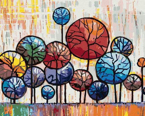 Zuty - Painting by Numbers - Ornamental Trees in the Park, 80X100 Cm, Canvas - Painting by Numbers - Main image