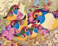 Zuty - Painting by Numbers - Colorful Bird Family, 80X100 Cm, Canvas - Painting by Numbers