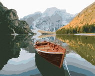 Zuty - Painting by Numbers - Wooden Boat on the Lake, 80X100 Cm, Canvas+Frame - Painting by Numbers