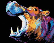Zuty - Painting by Numbers - Colored Hippo Ii, 40X50 Cm, Canvas+Frame - Painting by Numbers
