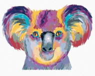 Zuty - Painting by Numbers - Colored Koala on White Background, 40X50 Cm, Canvas - Painting by Numbers
