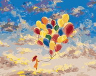 Zuty - Painting by Numbers - Girl With Colored Balloons, 80X100 Cm, Canvas - Painting by Numbers
