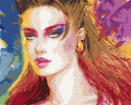 Zuty - Painting By Numbers - Woman With Large Earring, 80X100 Cm, Canvas+Frame - Painting by Numbers
