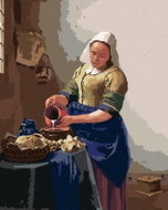 Zuty - Painting by Numbers - Dairymaid (J. Vermeer), 80X100 Cm, Canvas+Frame - Painting by Numbers