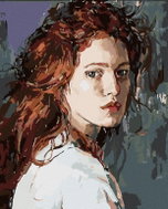 Zuty - Painting by Numbers - Painted Woman with Red Hair, 80X100 Cm, Canvas+Frame - Painting by Numbers