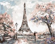 Zuty - Painting by Numbers - ROMANTIC EIFFEL'S TOWER, 80x100 cm, stretched canvas on frame - Painting by Numbers