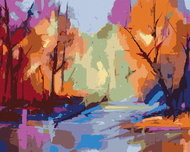 Zuty - Painting by Numbers - Abstract Landscape, 80X100 Cm, Canvas+Frame - Painting by Numbers