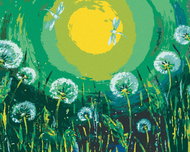 Zuty - Painting by Numbers - Dandelions And Dragonflies, 80X100 Cm, Canvas+Frame - Painting by Numbers
