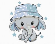 Zuty - Painting by Numbers - Small Elephant With Cap, 40X50 Cm, Canvas - Painting by Numbers