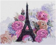 Zuty - Painting by Numbers - EIFFEL'S TOWER COVERED WITH FLOWERS, 80x100 cm, stretched canvas on fra - Painting by Numbers