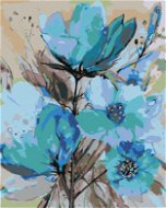 Zuty – Maľovanie Podľa Čísel – Abstrakcia Modrých Kvetín II, 40 × 50 cm, Plátno + Rám - Maľovanie podľa čísel