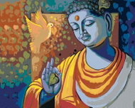 Zuty - Painting by Numbers - Buddha And Dove, 40X50 Cm, Canvas - Painting by Numbers