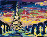 Zuty - Painting by Numbers - Colourful Eiffel Tower, 40X50 Cm, Canvas+Frame - Painting by Numbers