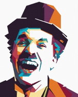 Zuty - Painting by Numbers - Colourful Charlie Chaplin, 40X50 Cm, Canvas - Painting by Numbers