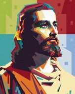 Zuty - Painting by Numbers - Colored Jesus, 40X50 Cm, Canvas - Painting by Numbers