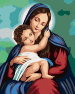 Zuty - Painting by Numbers - Mary and Jesus, 80X100 Cm, Canvas - Painting by Numbers