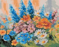 Zuty - Painting by Numbers - Abstract Bouquet of Spring Flowers, 80X100 Cm, Canvas+Frame - Painting by Numbers