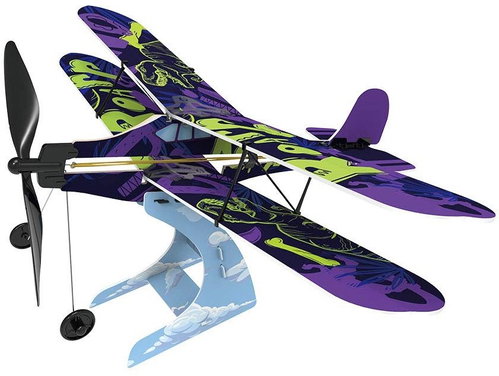 PLAYSTEM Rubber Band Airplane Science Biplane - Model Airplane - Main image