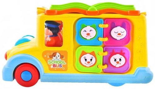 Huile Toys multifunctional interactive school bus with animals and sounds - Toy Car - Main image
