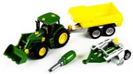 Klein John Deere Tractor with tipping trailer and plow - Toy Car