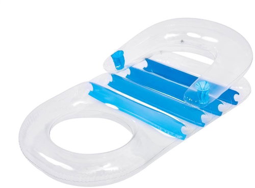 SUN CLUB Inflatable deckchair with backrest, blue - Inflatable Water Mattress - Main image