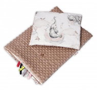 Baby Nellys 2-piece set, double-sided blanket Minky with pillow 100×75cm, Elephant and rainbow - Blanket