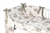 Baby Nellys 3-piece set Mantinel with bedding, Elephant and Rainbow, white/grey - Crib Bumper