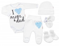 Baby Nellys 5-piece maternity set I love mom & dad, boy size 62 - Baby Clothing Set