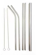 Azar 646 Stainless steel straws 5 pcs + 2 brushes for cleaning colour - Straw