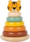 Navliekacia hračka Small Foot - Nasadzovacia veža Tiger, Safari - Navlékací kroužky