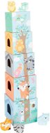 Small Foot Folding Pastel Tower with Animals - Stacking Pyramid