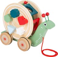 Hračka na ťahanie Small Foot Ťahací motorický šnek s tvarmi - Tahací hračka