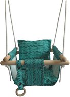 Swing Dvěděti Children&#39; s textile swing 100% cotton turquoise - Houpačka