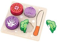 Vizopol Spielset - Schneideset aus Holz mit Klettverschlüssen - Kinderküchen-Lebensmittel