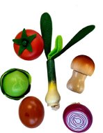 Hölzerne Obst- und Gemüsemischung - 6 Stück in Pappschachtel - Kinderküchen-Lebensmittel