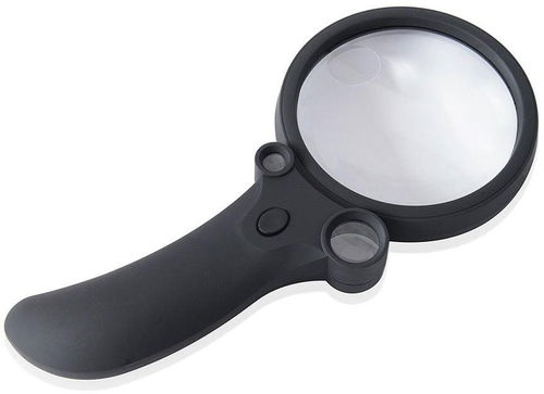 Lupa na čtení s LED a UV osvětlením (2,5x;4,5x;25x;55x) V-09047 - Lupa - Hlavní obrázek