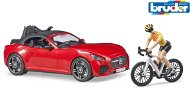 Bruder Freizeit - Cabrio rot mit Fahrrad und Radfahrer - Auto