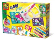 SES Blowing Markers with Templates, 7 Colours - Felt Tip Pens