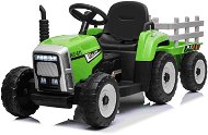 Elektrický traktor pre deti Traktor Workers s vlečkou, zelený - Dětský elektrický traktor
