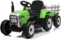 Traktor Workers s vlečkou, zelený - Elektrický traktor pre deti